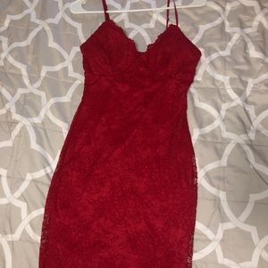 Red lace dress